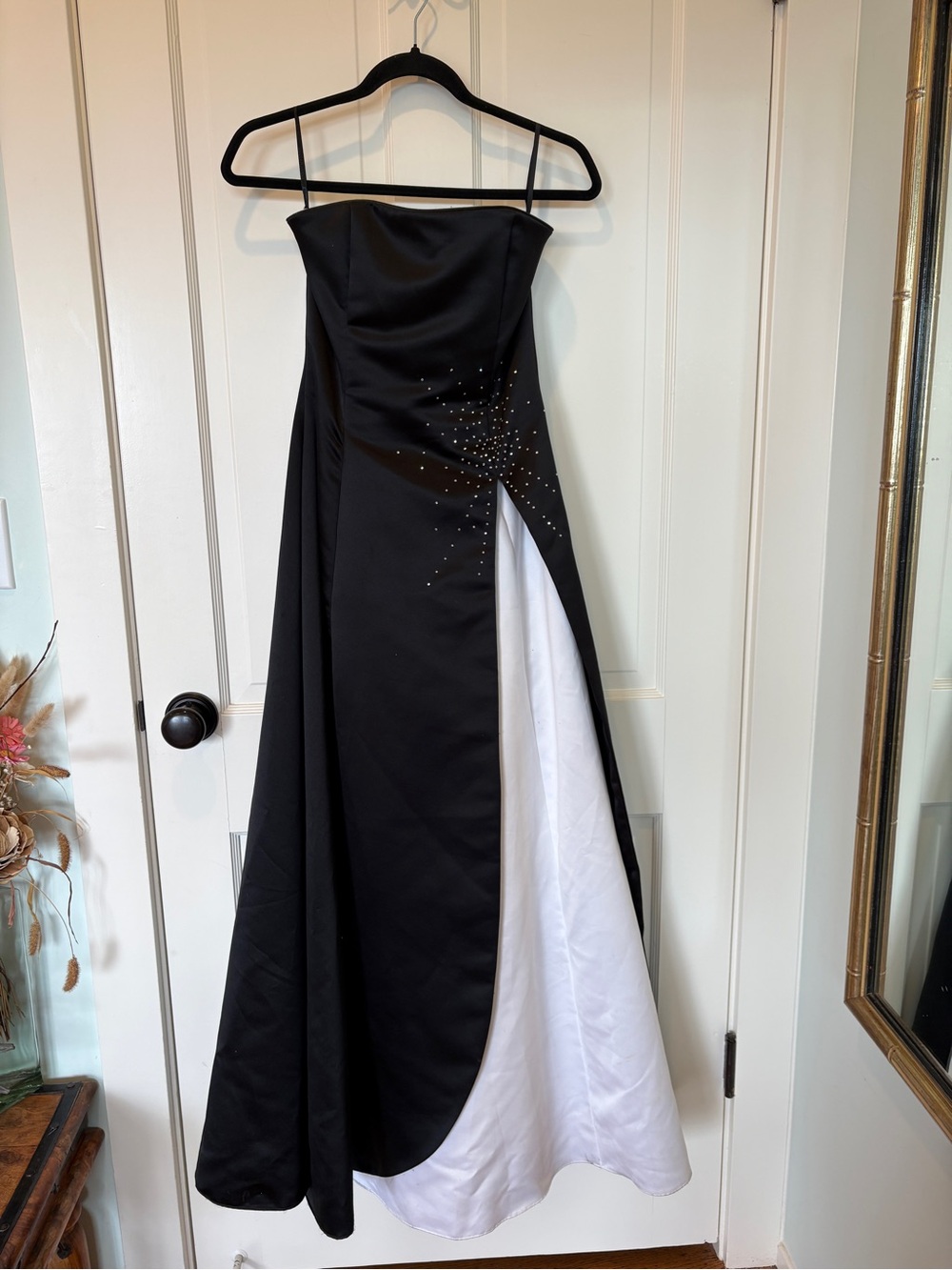 Vintage Scott McClintock Strapless Black & White Maxi Gown
